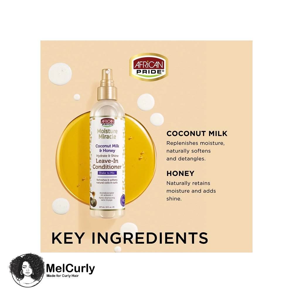 ۱۳-۱-african-pride-Coconut-Milk-Honey-Leave-In-Conditioner-8fl-oz 3 اسپری دوفاز شیر نارگیل افریکن پراید - تصویر 3