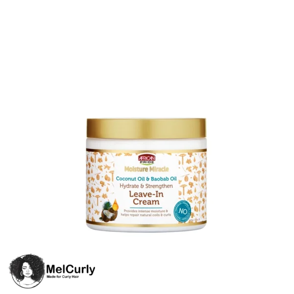 نرم کننده بعد حمام تقویتی و آبرسان آفریکن پراید African Pride Moisture Miracle Leave In Cream مل کرلی