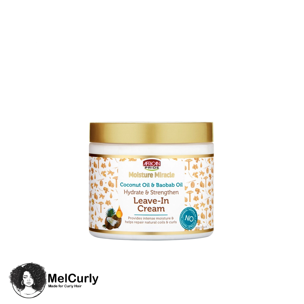 نرم کننده بعد حمام تقویتی و آبرسان آفریکن پراید African Pride Moisture Miracle Leave In Cream مل کرلی