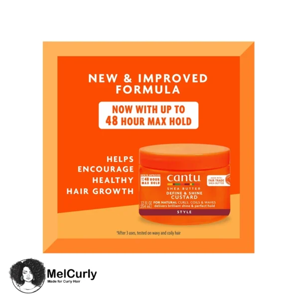 کاسترد حالت دهنده و فیکس کننده کنتو Cantu Define & Shine Custard 354ml melcurly مل کرلی
