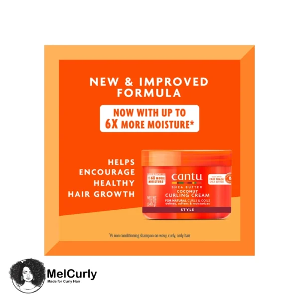 کرم فر کننده نارگیل کنتو Cantu Coconut Curling Cream with Shea Butter مل کرلی melcurly.com